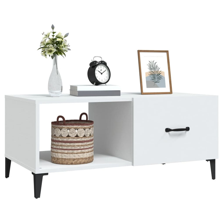 Salontafel 90x50x40 cm bewerkt hout wit MeubelReus