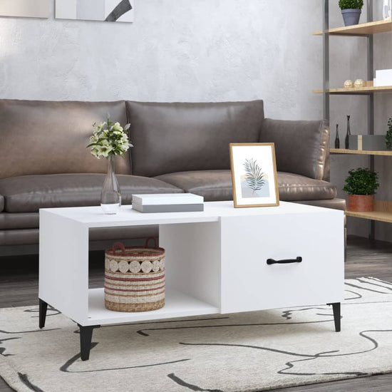 Salontafel 90x50x40 cm bewerkt hout wit MeubelReus