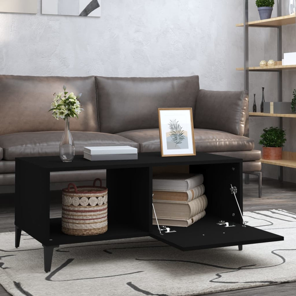 Salontafel 90x50x40 cm bewerkt hout zwart MeubelReus
