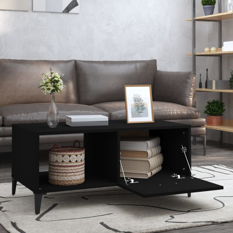 Salontafel 90x50x40 cm bewerkt hout zwart MeubelReus
