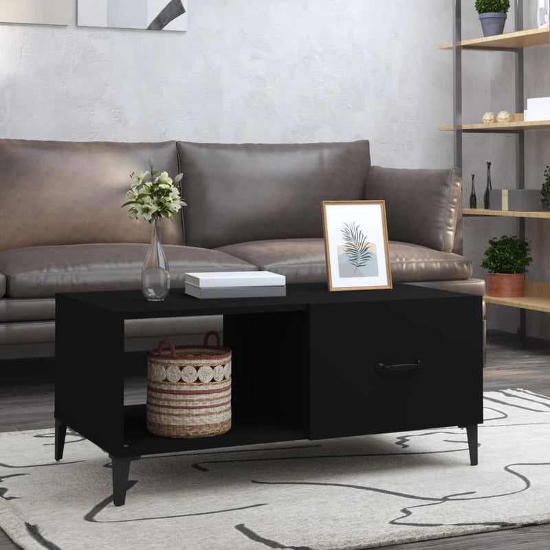 Salontafel 90x50x40 cm bewerkt hout zwart MeubelReus