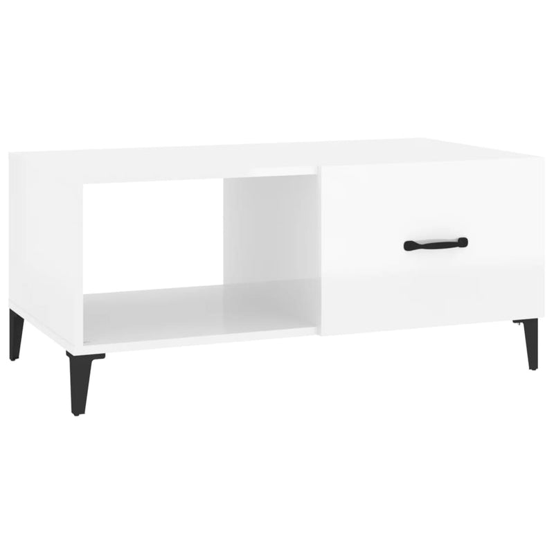 vidaXL Salontafel 90x50x40 cm bewerkt hout hoogglans wit MeubelReus