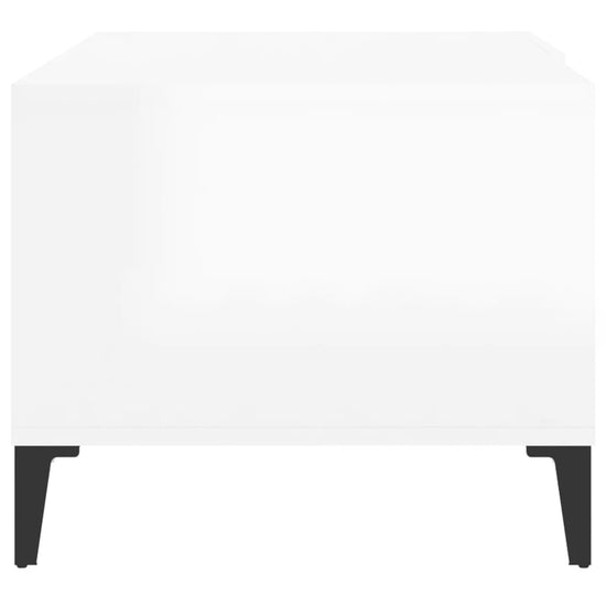 vidaXL Salontafel 90x50x40 cm bewerkt hout hoogglans wit MeubelReus
