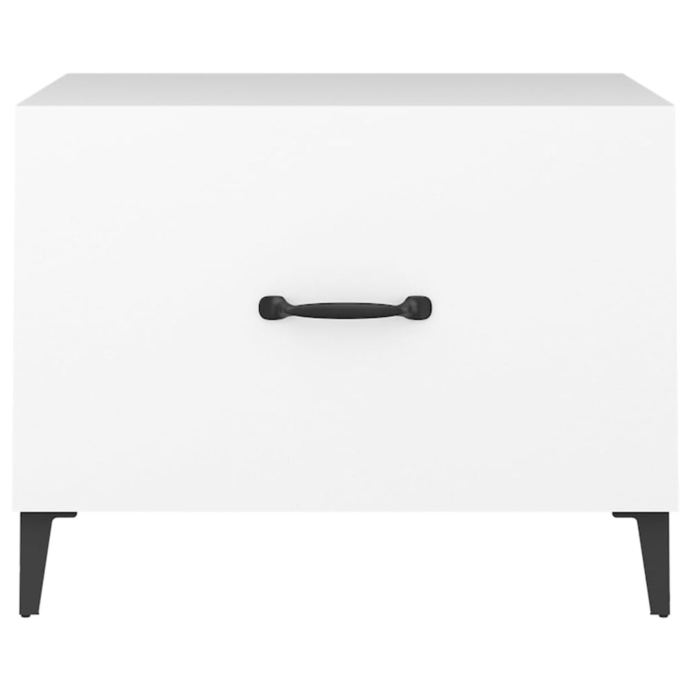 Salontafel 2 st met metalen poten 50x50x40 cm wit MeubelReus