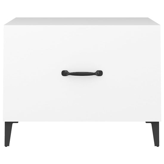 Salontafel 2 st met metalen poten 50x50x40 cm wit MeubelReus