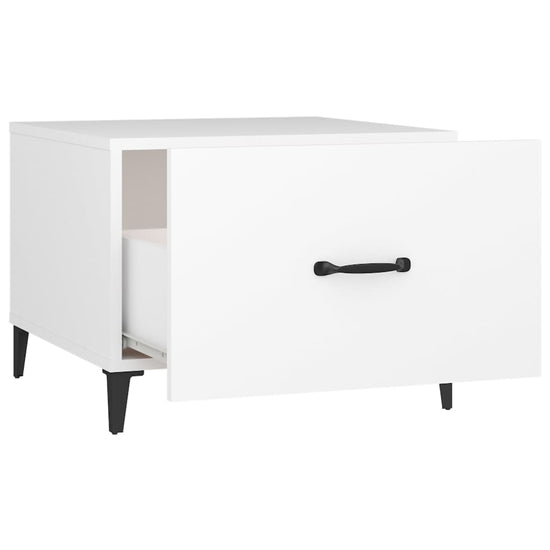 Salontafel 2 st met metalen poten 50x50x40 cm wit MeubelReus