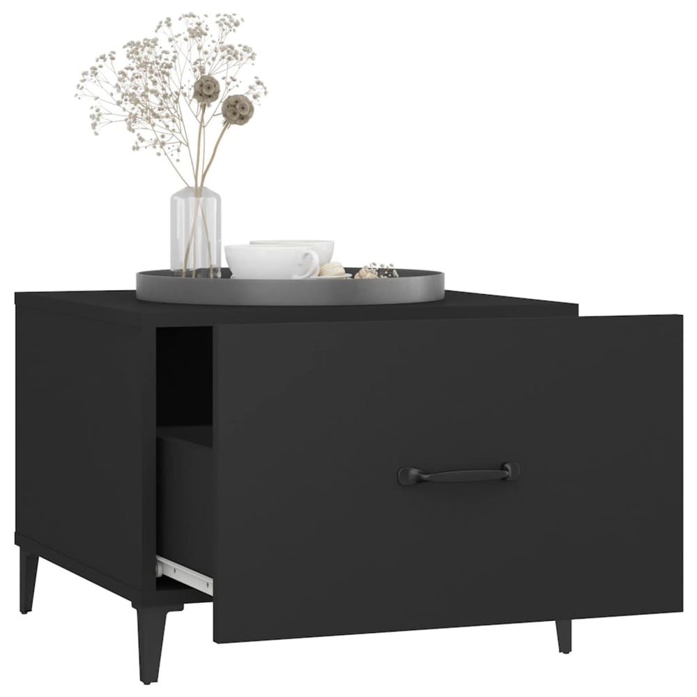Salontafel met metalen poten 50x50x40 cm zwart MeubelReus