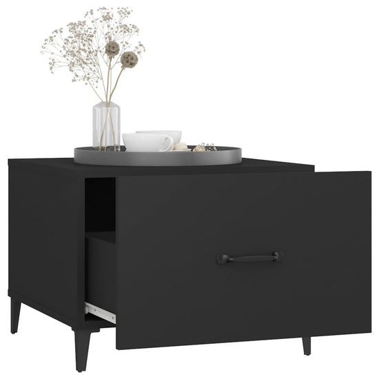 Salontafel met metalen poten 50x50x40 cm zwart MeubelReus