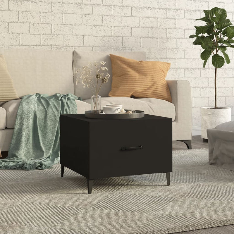Salontafel met metalen poten 50x50x40 cm zwart MeubelReus