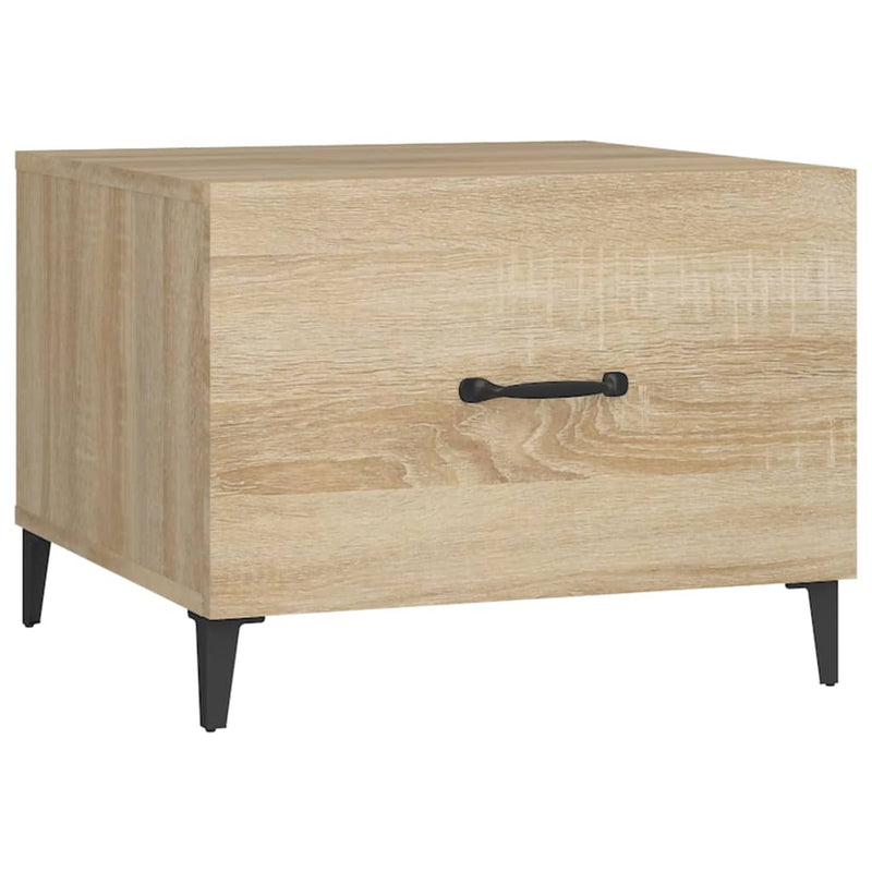 Salontafel met metalen poten 50x50x40 cm sonoma eikenkleurig MeubelReus