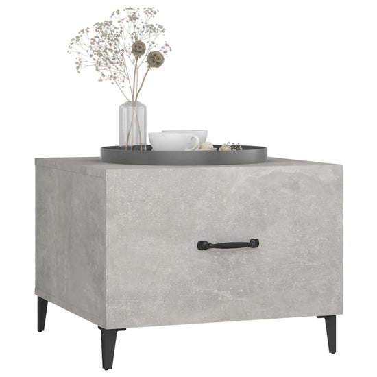 Salontafel met metalen poten 50x50x40 cm betongrijs MeubelReus