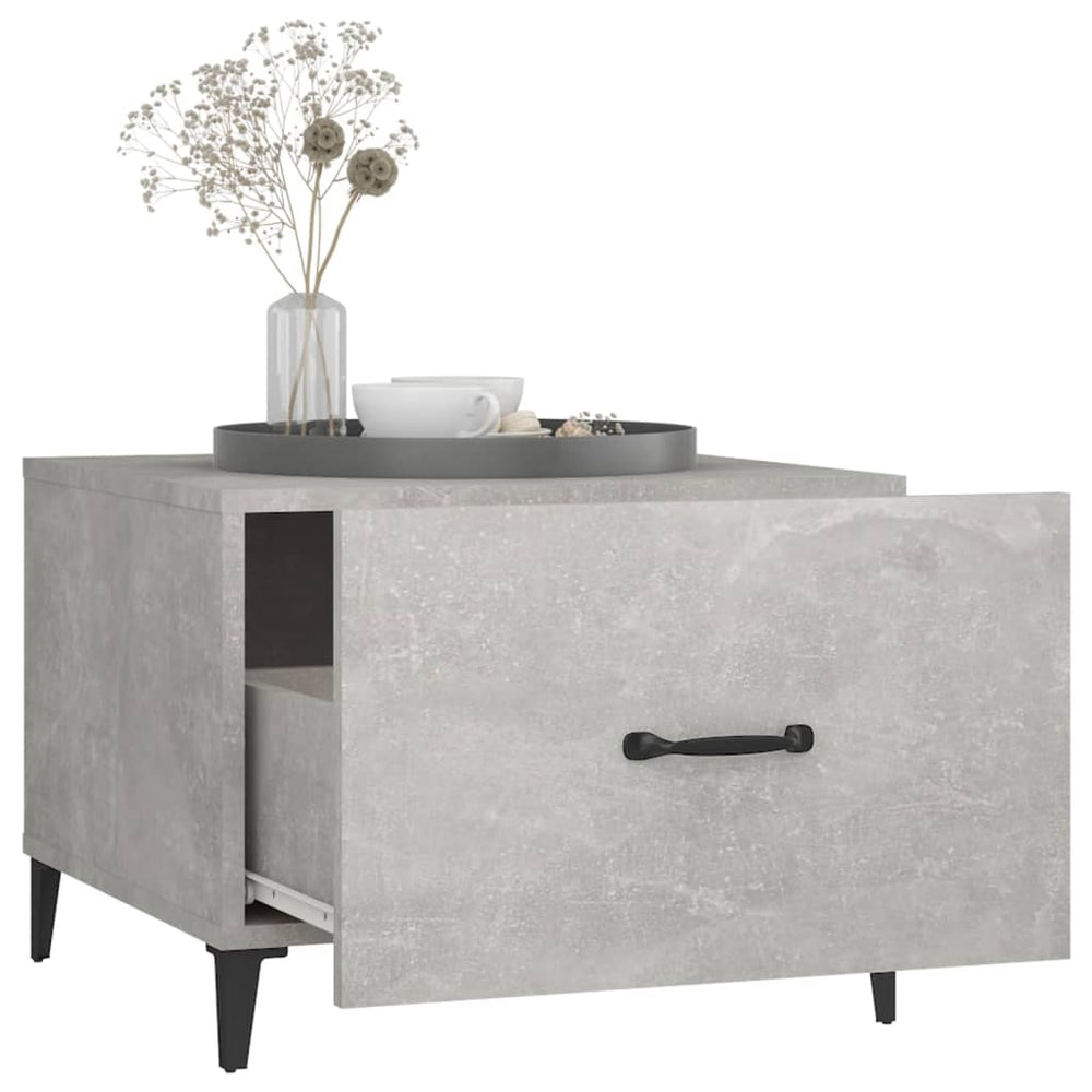 Salontafel met metalen poten 50x50x40 cm betongrijs MeubelReus