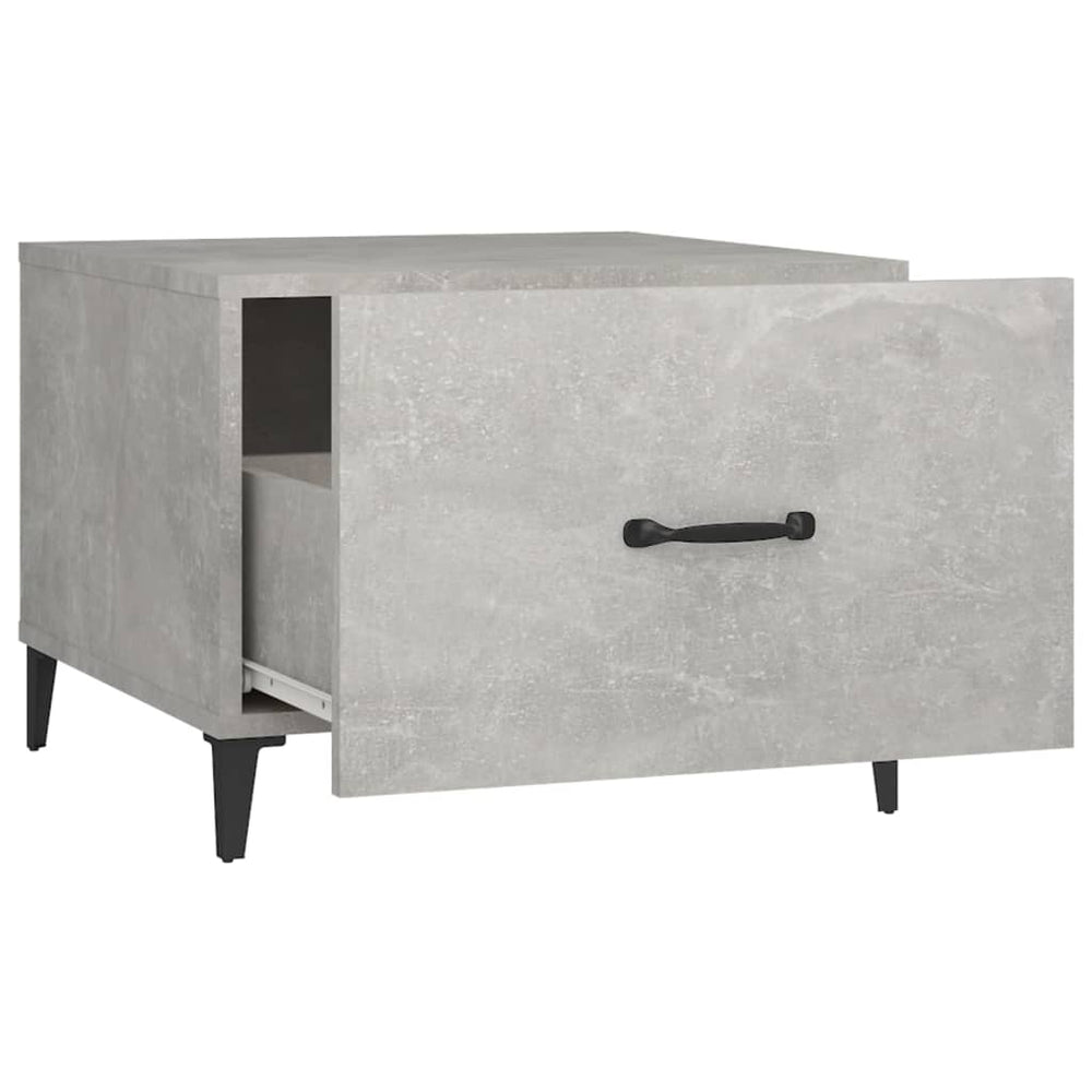 Salontafel met metalen poten 50x50x40 cm betongrijs MeubelReus
