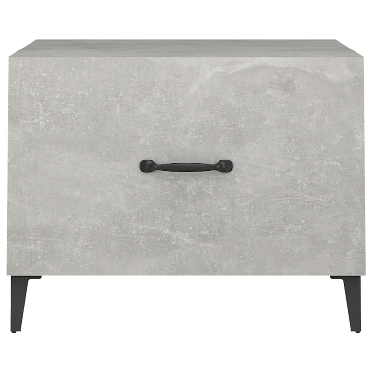 Salontafel 2 st met metalen poten 50x50x40 cm betongrijs MeubelReus