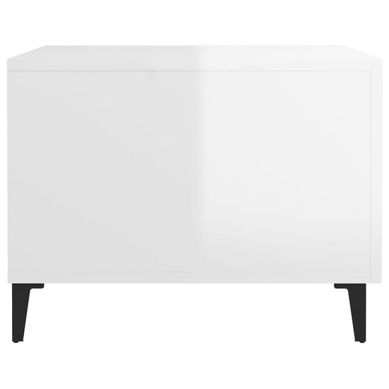 Salontafels 2 st met metalen poten 50x50x40 cm hoogglans wit MeubelReus
