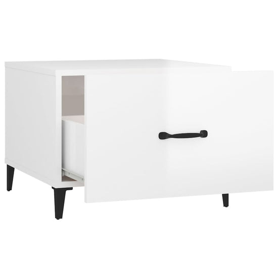 Salontafels 2 st met metalen poten 50x50x40 cm hoogglans wit MeubelReus