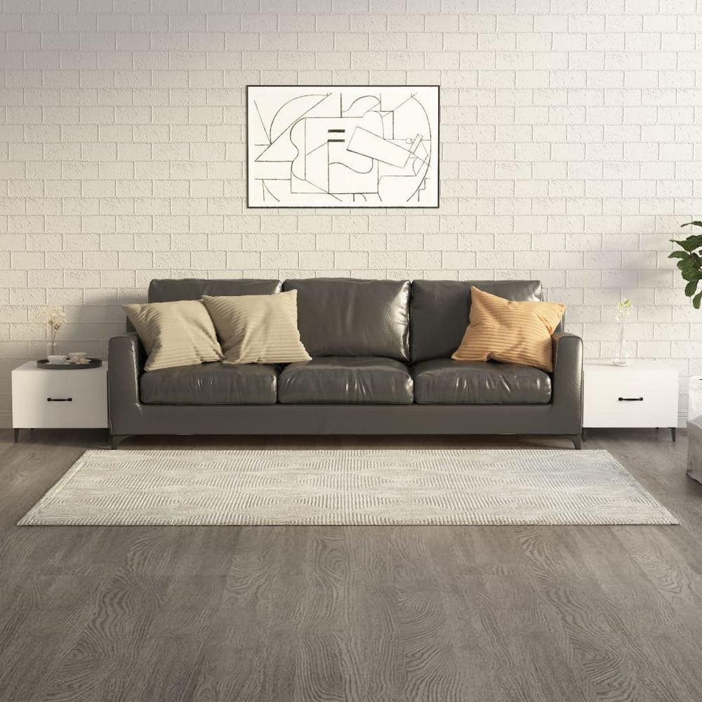 Salontafels 2 st met metalen poten 50x50x40 cm hoogglans wit MeubelReus