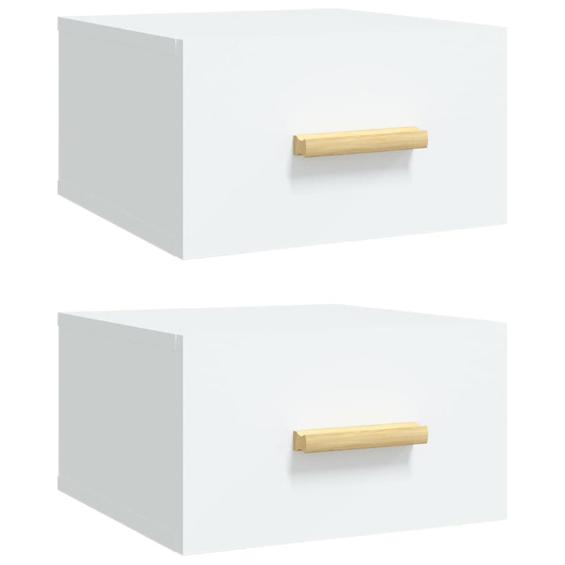 Nachtkastjes 2 st wandgemonteerd 35x35x20 cm wit MeubelReus