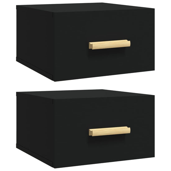 Nachtkastjes 2 st wandgemonteerd 35x35x20 cm zwart MeubelReus