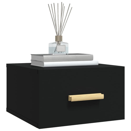 Nachtkastjes 2 st wandgemonteerd 35x35x20 cm zwart MeubelReus