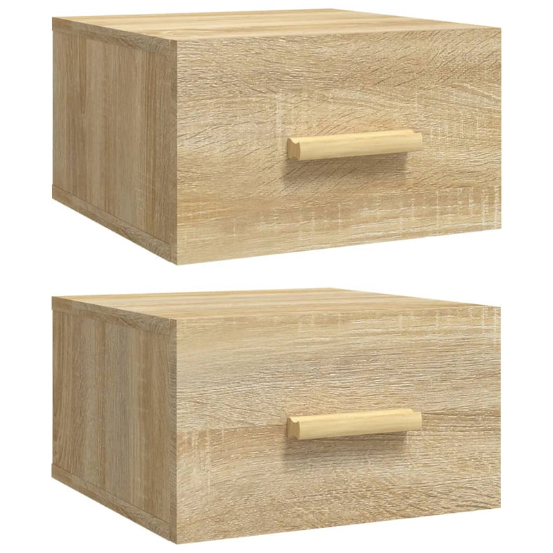 Nachtkastjes 2 st wandgemonteerd 35x35x20 cm sonoma eikenkleur MeubelReus