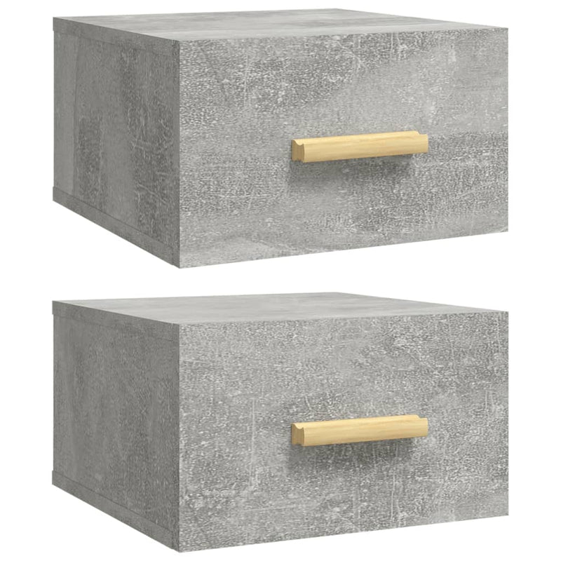 Nachtkastjes 2 st wandgemonteerd 35x35x20 cm betongrijs MeubelReus