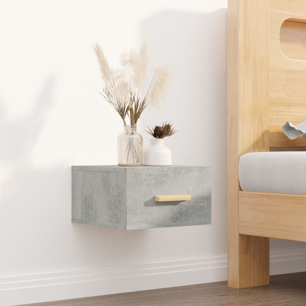 Nachtkastjes 2 st wandgemonteerd 35x35x20 cm betongrijs MeubelReus