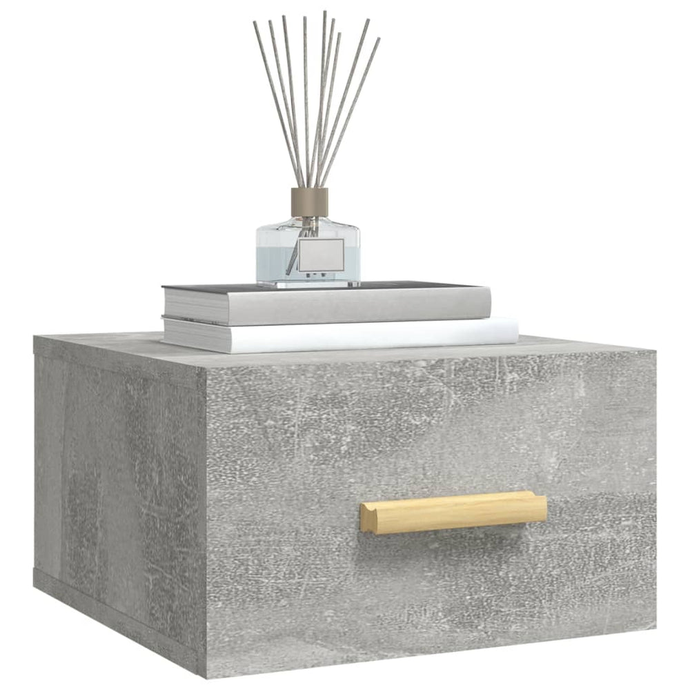 Nachtkastjes 2 st wandgemonteerd 35x35x20 cm betongrijs MeubelReus