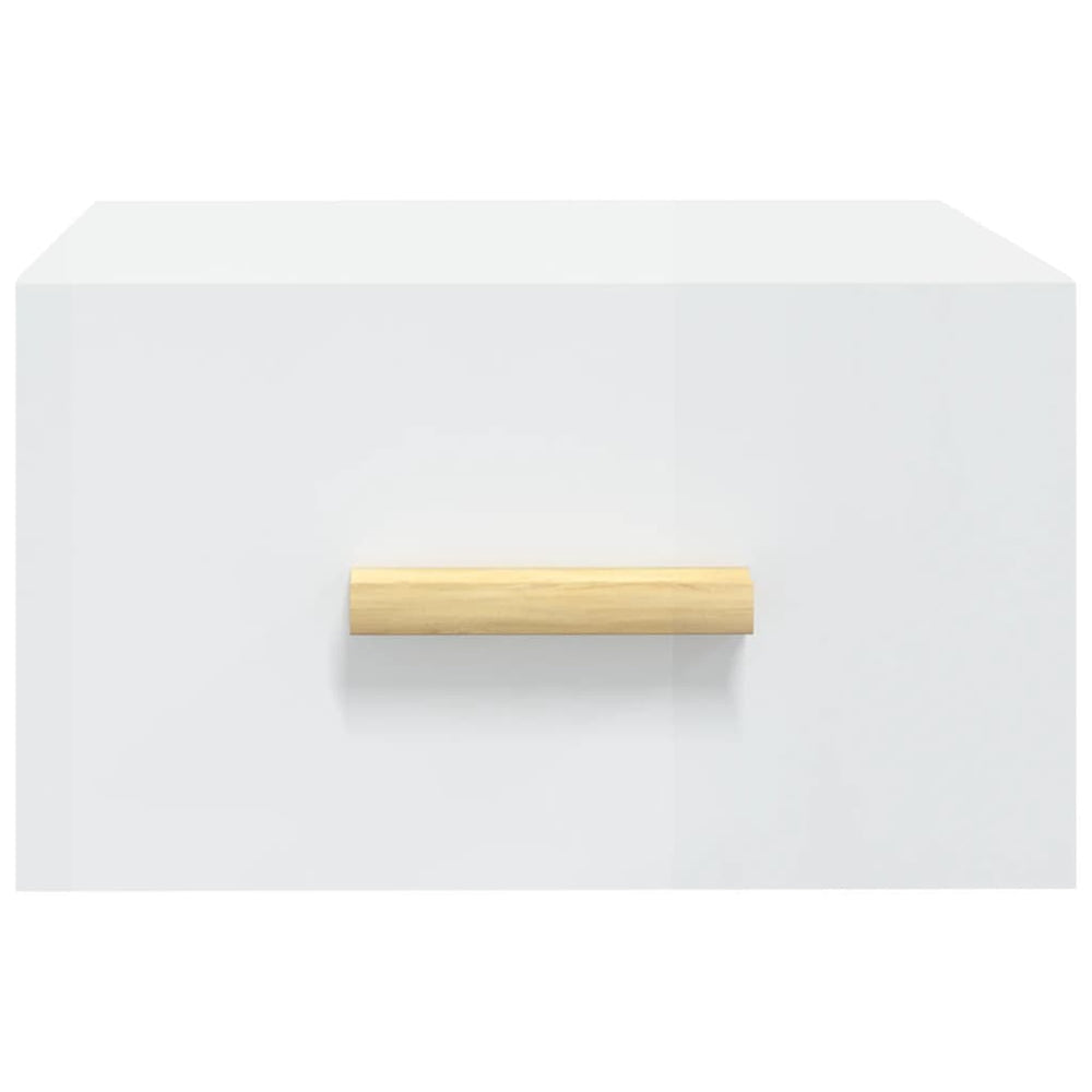 Nachtkastjes 2 st wandgemonteerd 35x35x20 cm hoogglans wit MeubelReus
