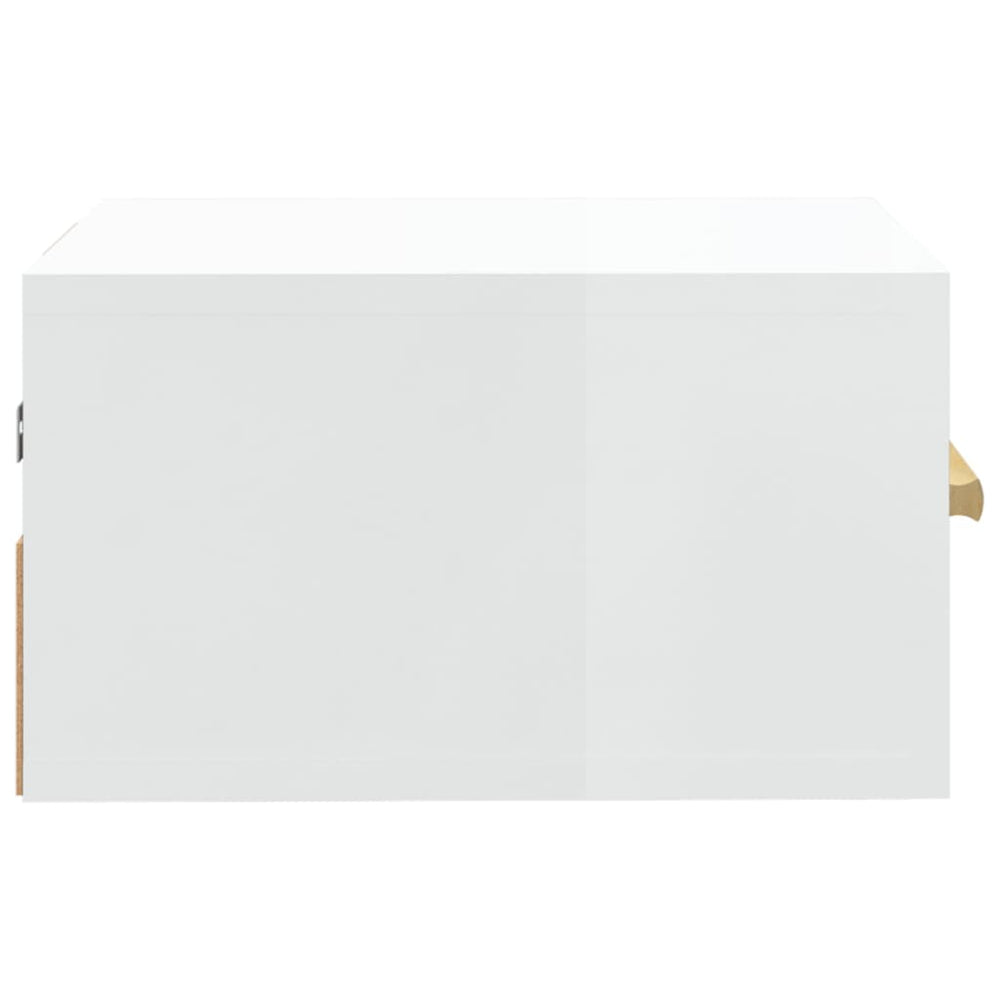 Nachtkastjes 2 st wandgemonteerd 35x35x20 cm hoogglans wit MeubelReus