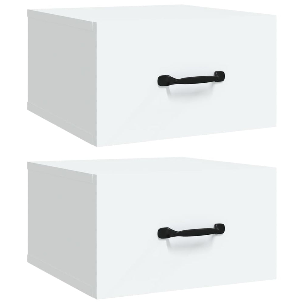 Nachtkastjes 2 st wandgemonteerd 35x35x20 cm wit MeubelReus