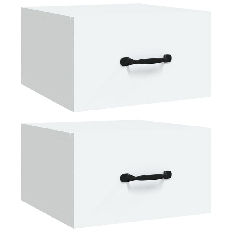 Nachtkastjes 2 st wandgemonteerd 35x35x20 cm wit MeubelReus