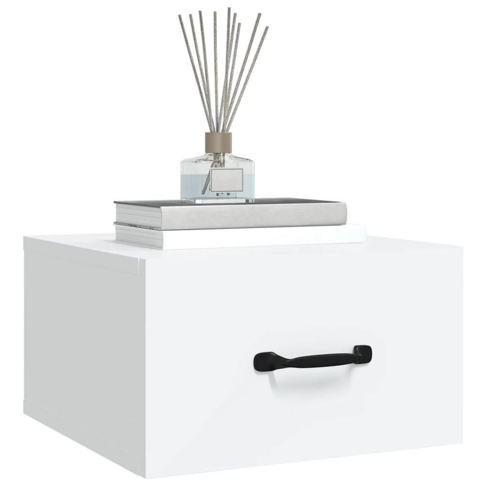 Nachtkastjes 2 st wandgemonteerd 35x35x20 cm wit MeubelReus