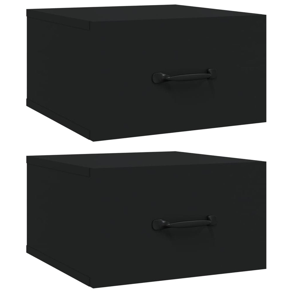 Nachtkastjes 2 st wandgemonteerd 35x35x20 cm zwart MeubelReus
