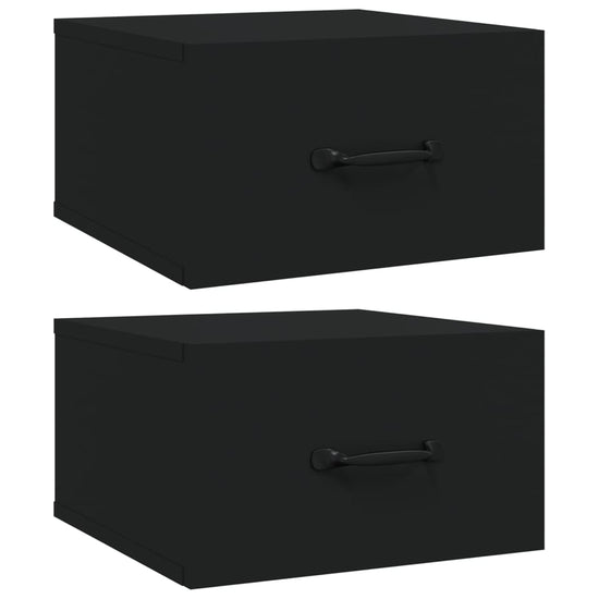 Nachtkastjes 2 st wandgemonteerd 35x35x20 cm zwart MeubelReus