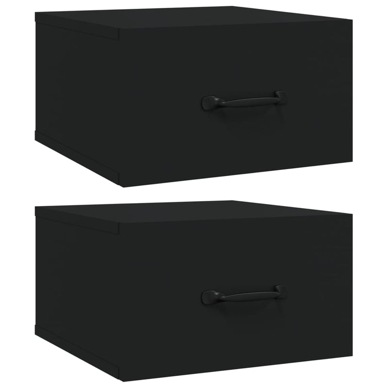 Nachtkastjes 2 st wandgemonteerd 35x35x20 cm zwart MeubelReus