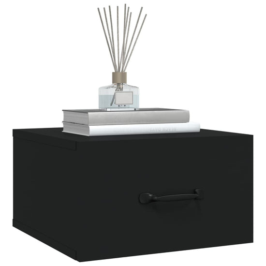 Nachtkastjes 2 st wandgemonteerd 35x35x20 cm zwart MeubelReus