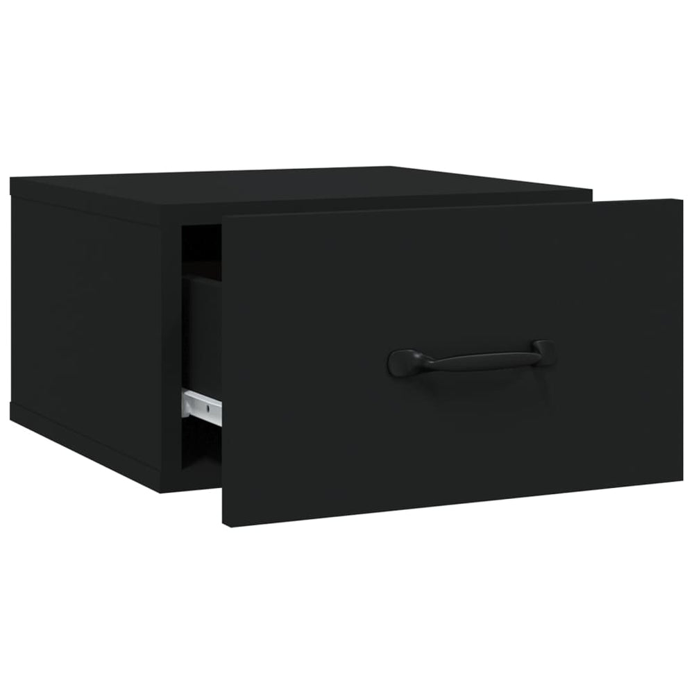 Nachtkastjes 2 st wandgemonteerd 35x35x20 cm zwart MeubelReus