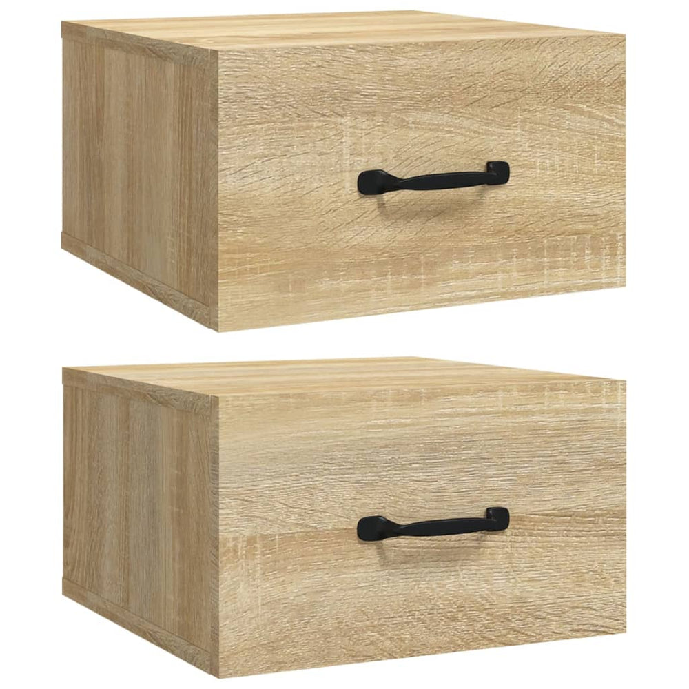 Nachtkastjes 2 st wandgemonteerd 35x35x20 cm sonoma eikenkleur MeubelReus