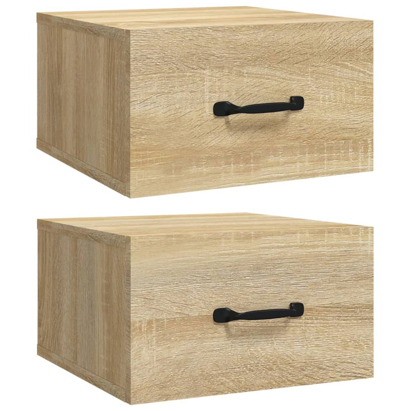 Nachtkastjes 2 st wandgemonteerd 35x35x20 cm sonoma eikenkleur MeubelReus