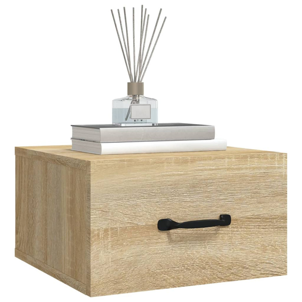 Nachtkastjes 2 st wandgemonteerd 35x35x20 cm sonoma eikenkleur MeubelReus
