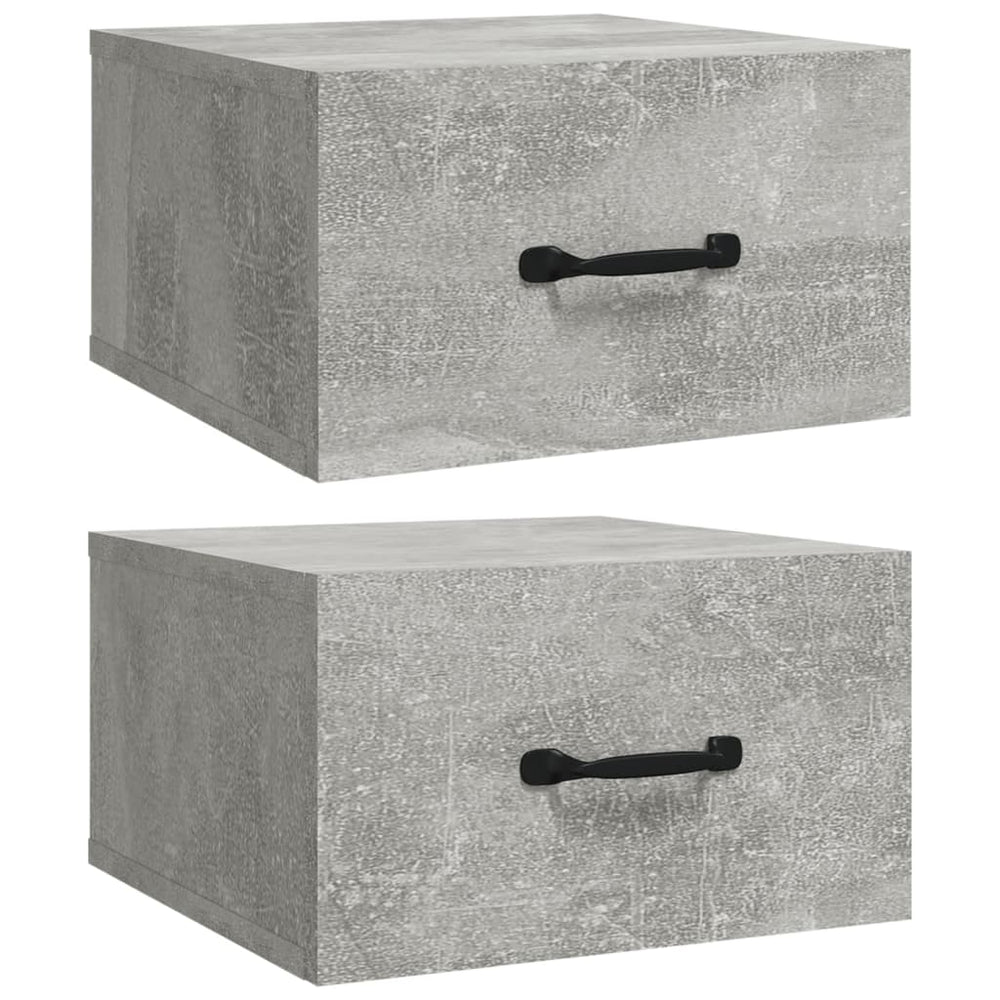 Nachtkastjes 2 st wandgemonteerd 35x35x20 cm betongrijs MeubelReus