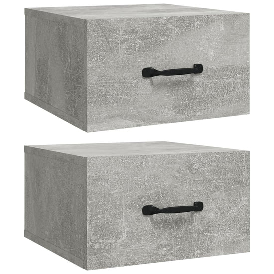 Nachtkastjes 2 st wandgemonteerd 35x35x20 cm betongrijs MeubelReus
