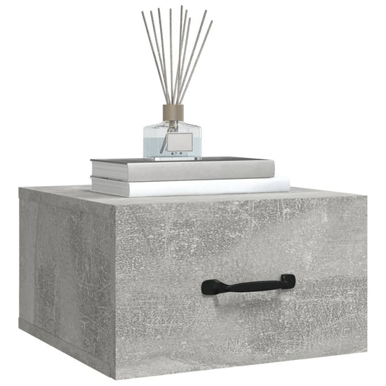 Nachtkastjes 2 st wandgemonteerd 35x35x20 cm betongrijs MeubelReus