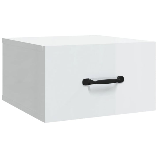 Nachtkastjes 2 st wandgemonteerd 35x35x20 cm hoogglans wit MeubelReus