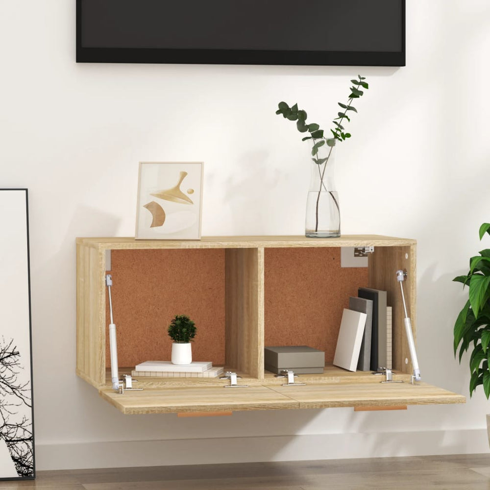 Wandkast 80x35x36,5 cm bewerkt hout sonoma eikenkleurig MeubelReus