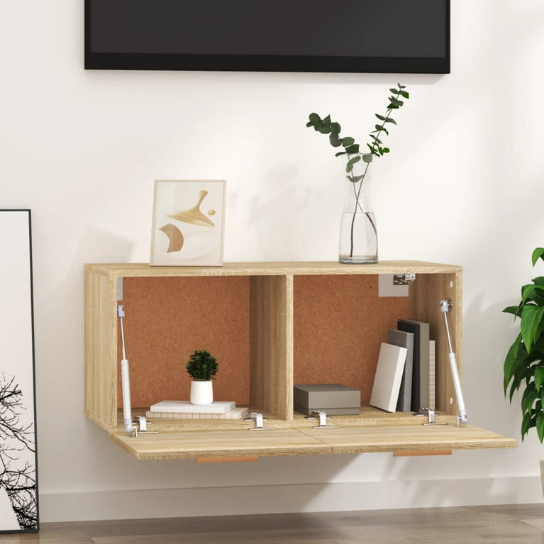Wandkast 80x35x36,5 cm bewerkt hout sonoma eikenkleurig MeubelReus