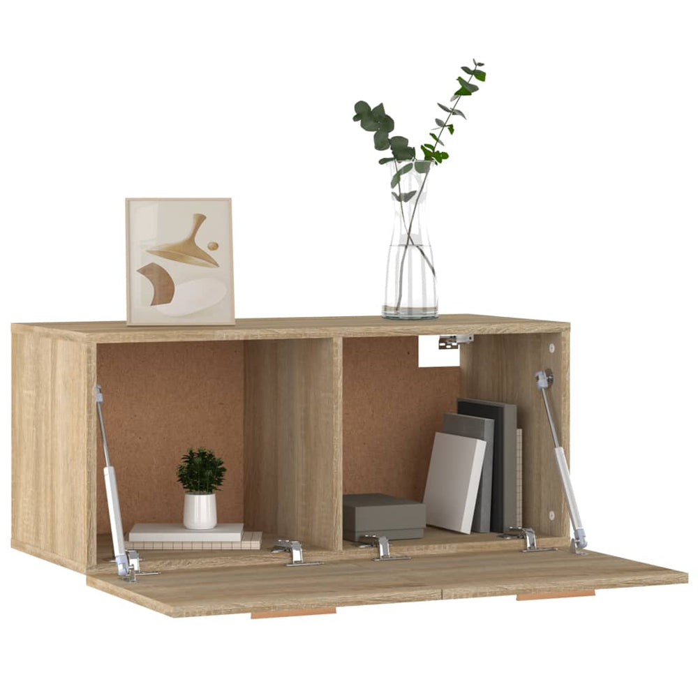 Wandkast 80x35x36,5 cm bewerkt hout sonoma eikenkleurig MeubelReus