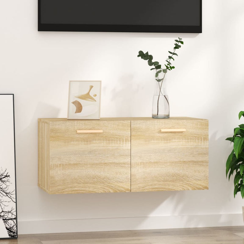 Wandkast 80x35x36,5 cm bewerkt hout sonoma eikenkleurig MeubelReus