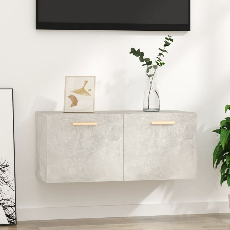 Wandkast 80x35x36,5 cm bewerkt hout betongrijs MeubelReus